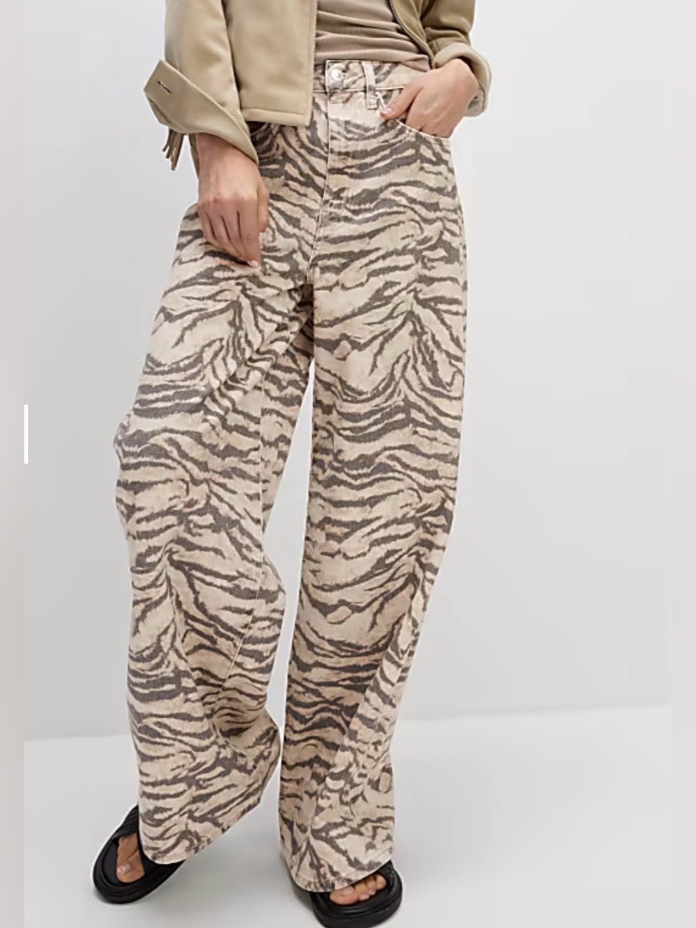 M & S Animal Print Wide Leg Pants, 12, NWOT